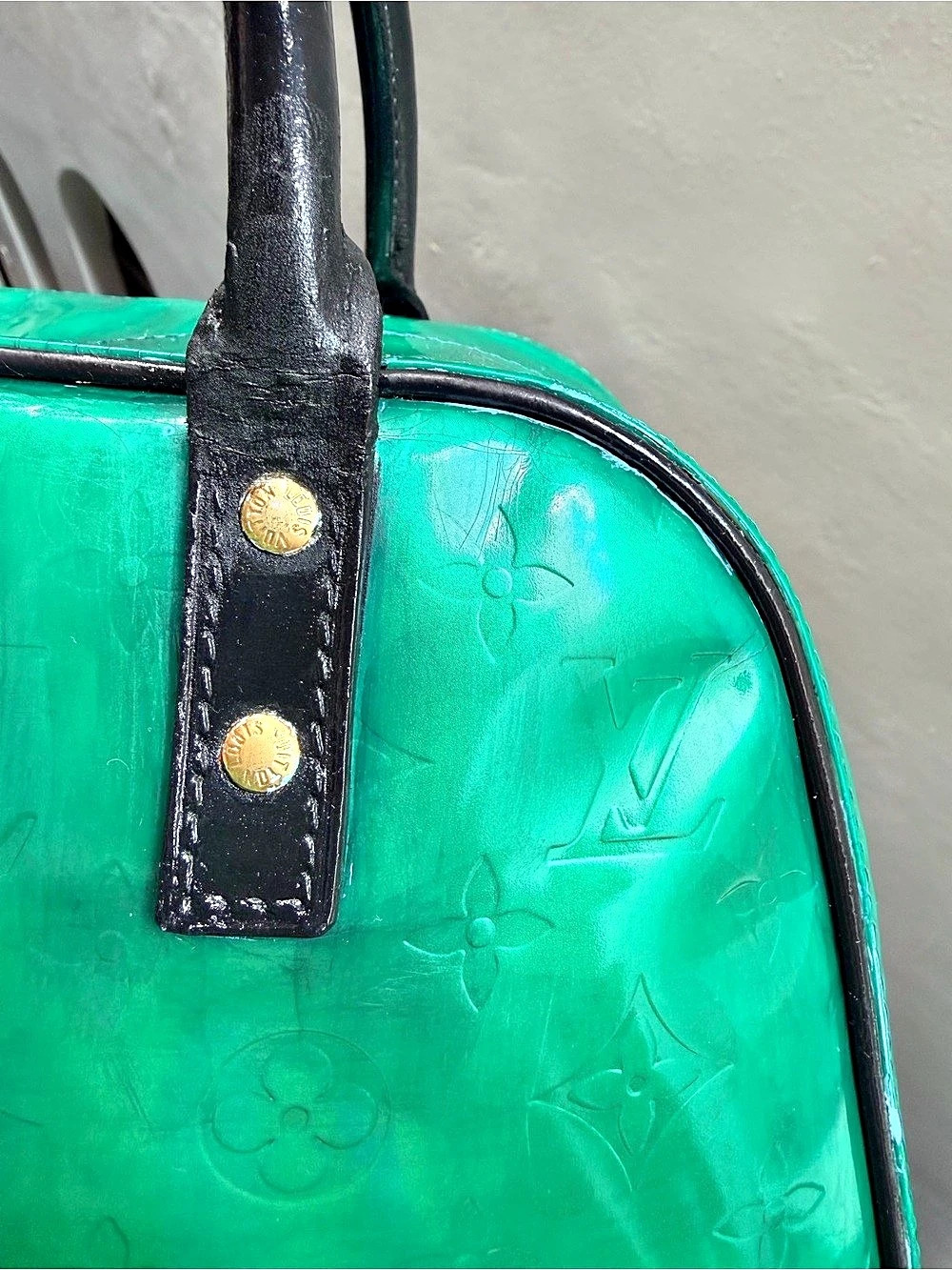 Louis Vuitton Monogram Satchel in Green & Black - Picture 6 of 10